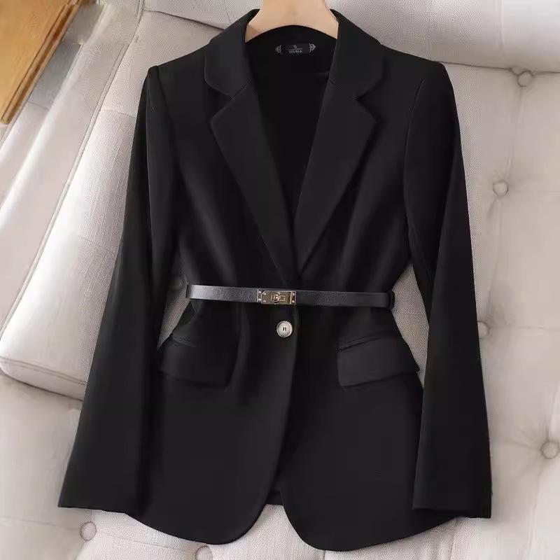 

Женские блейзеры в осенне-зимнем стиле, стильный деловой стиль, у блейзеров высокого класса есть фактура 4XL чёрный