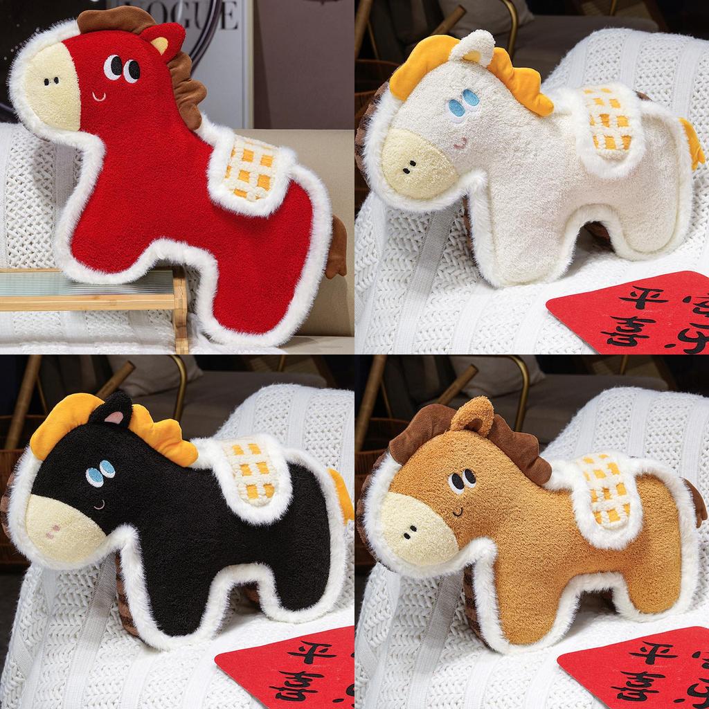 Style Pony Plush Cushion With Embroidered Pattern For Living Room Decor And Gift