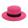 Summer Sun Protection Beach Flat Top Straw Hat Straw Shading Hat Beach Big Eaves Hat