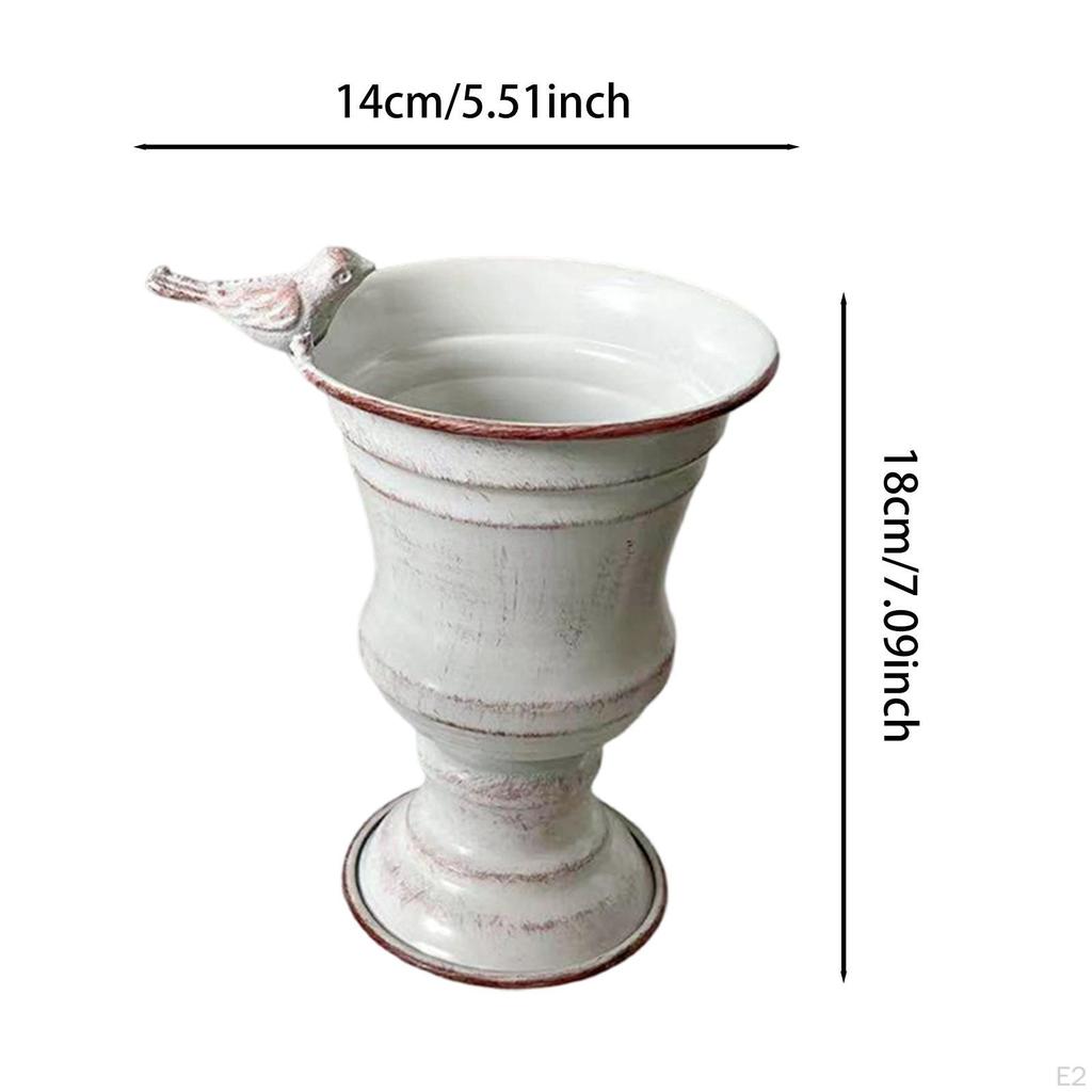 Flower Pot Vase Figurine with Drainage Hole Gift Statue Decorative Plant Container Planter