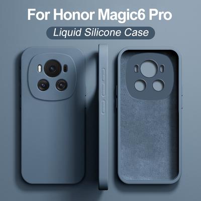 For For Honor Magic 6 Pro Case Liquid Silicone Camera Lens Protector Phone Cases For Huawei Honor Magic6 Magic 6 Pro Soft TPU Cover