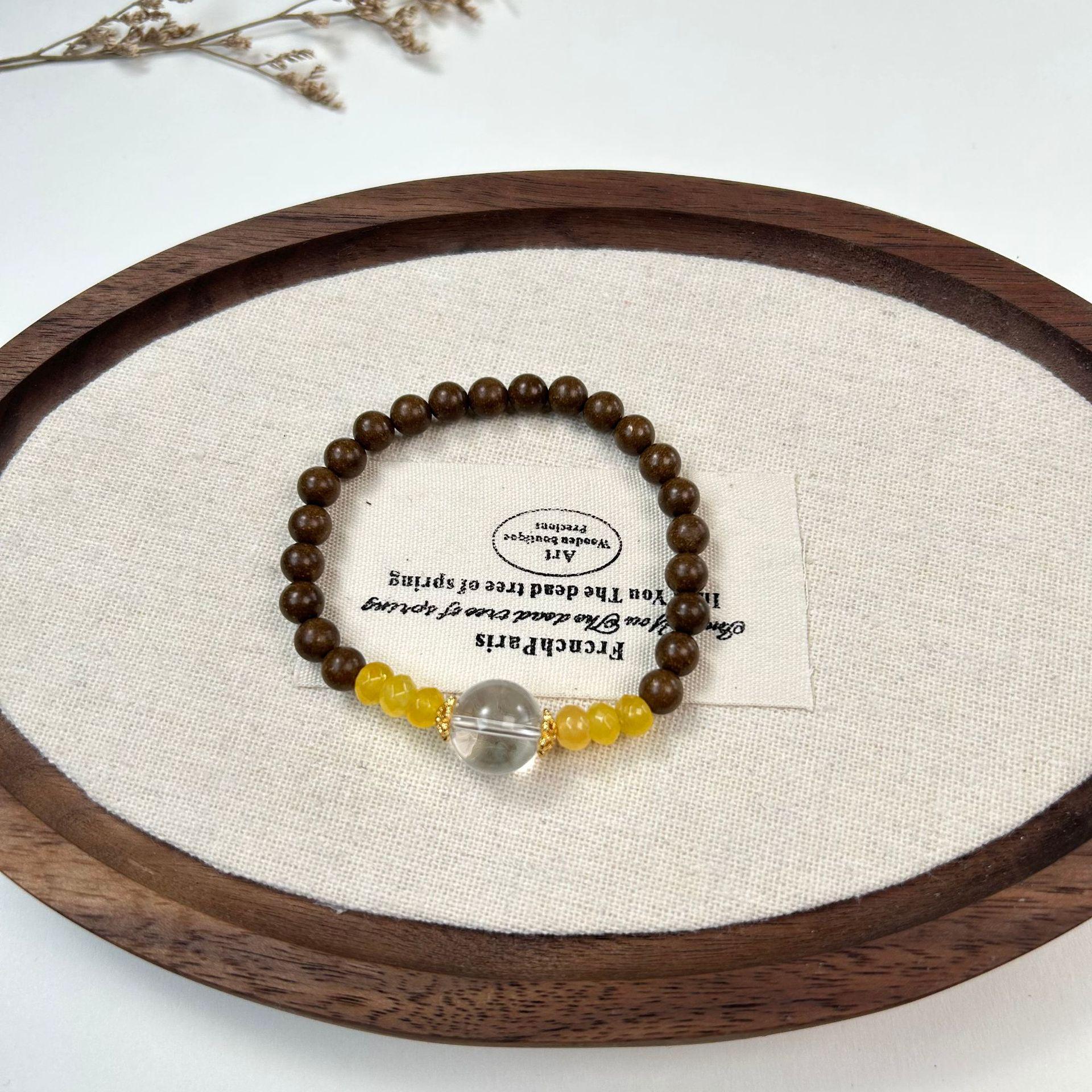 Goose Pear White Crystal & Chalcedony Incense Bead Bracelet – Traditional Chinese Medicine-Inspired