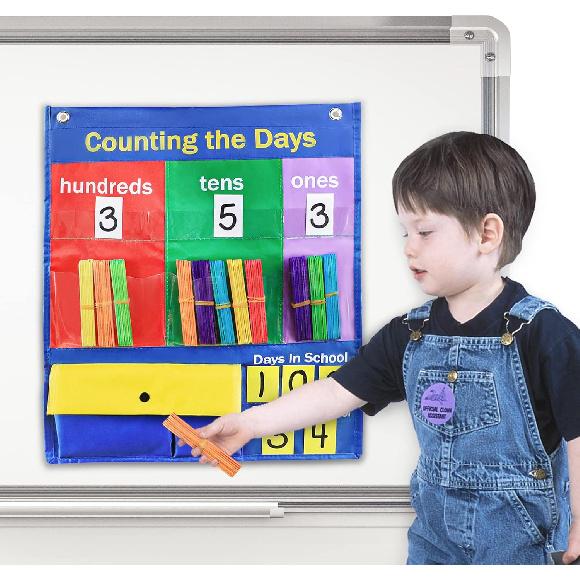Godery Place Value Charts & Counting Caddie Pocket Chart for Classroom (Hundreds, Tens, Ones)