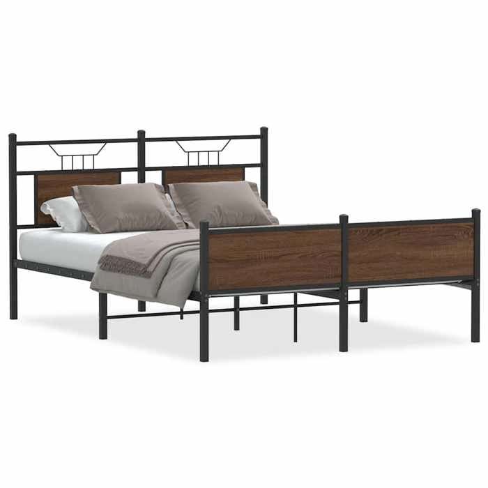 VidaXL Cadre de lit sans matelas chêne marron 150x200 cm 4107036