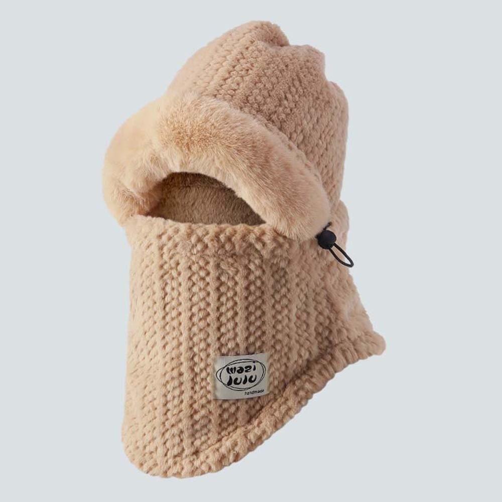 Plush Winter Integrated Scarf Cap Soft Cold Proof Scarf Versatile Pullover Mask Cap  Anti-cold