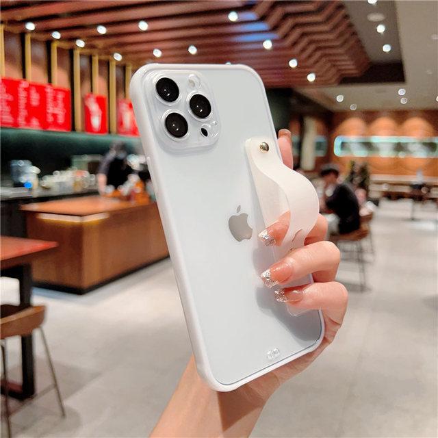 

Матовый прозрачный чехол для телефона с ремешком на запястье для Iphone 14 13 12 11 Pro Max 14 Plus 13pro 11, противоударный бампер, защита линз, мягкий чехол For iPhone 13Pro