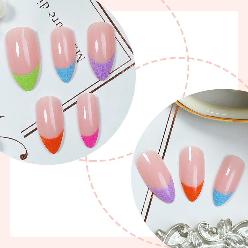 Cross-Border Seven-Color French Manicure Nail Tips: Wearable Nail Patches for European and American Styles