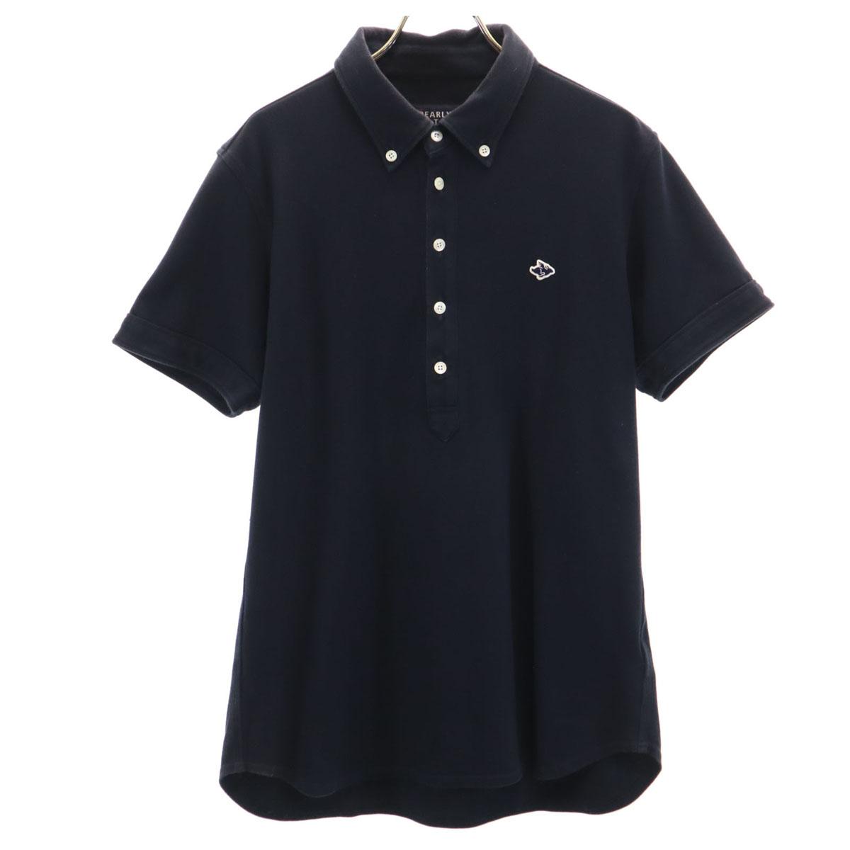 

PEARLY GATES made in Japan golf Short sleeve Polo shirt 5 dark blue Men s Used