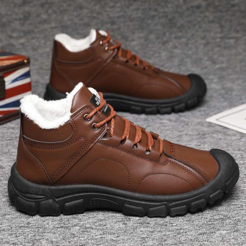 

Martin boots men s winter cotton tooling shoes new waterproof versatile men s casual shoes retro men s shoes student tide shoes 44 темно-коричневого