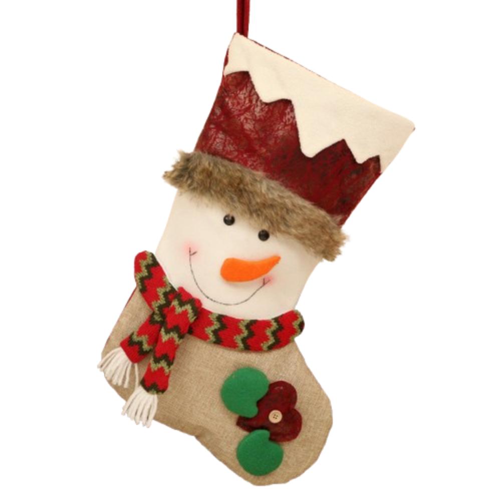 3D Christmas Socks Cartoon Christmas Tree Ornaments Rustic Candy Gift Bags Xmas Tree Pendants