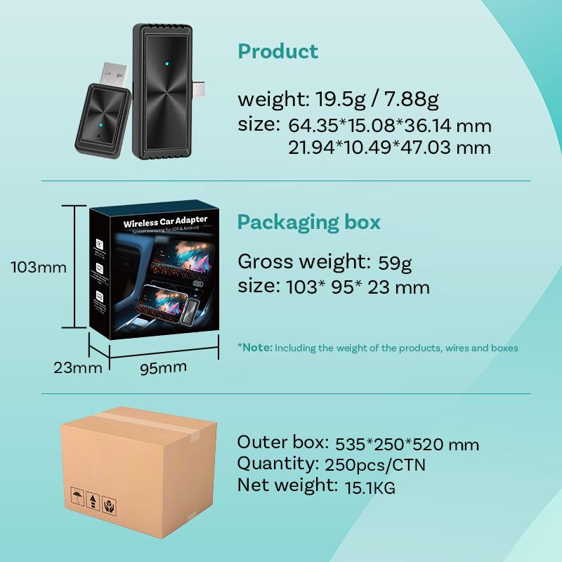 

Ottocast Wireless CarPlay Dual System Mirror Car Adapter FOTA Online Upgrade Car Box