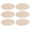 6 Stück Runde Tischsets Geflecht Hitzebeständig Rutschfest Stabil Sehr Langlebig Breite Anwendung Platzsets für Zuhause Party Beige