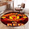 Football United F.C Pattern Round Rug, Indoor/Outdoor Mat, for Picnic, Gameroom, Bedroom, Office, Living Room, Home Decor Carpet, Birthday Gift