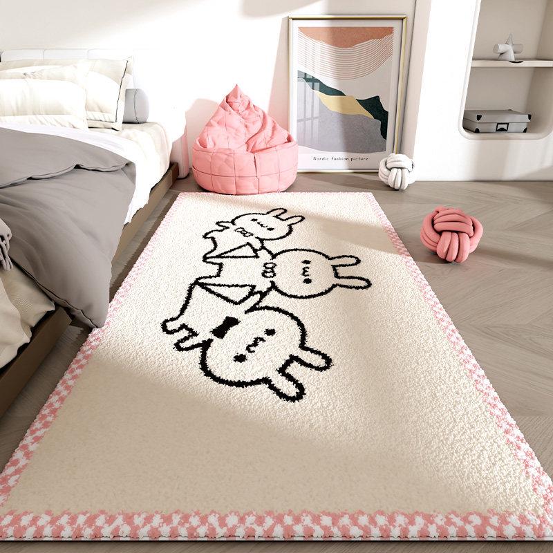 Cartoon Rabbit Sofa Blanket: Stain-Resistant, Wear-Resistant, Easy to Clean, Ideal for Living Room & Bedroom Decor