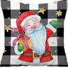 Christmas linen pillowcase, Santa Claus printed pillow, cushion cover, home living room decoration cushion cover