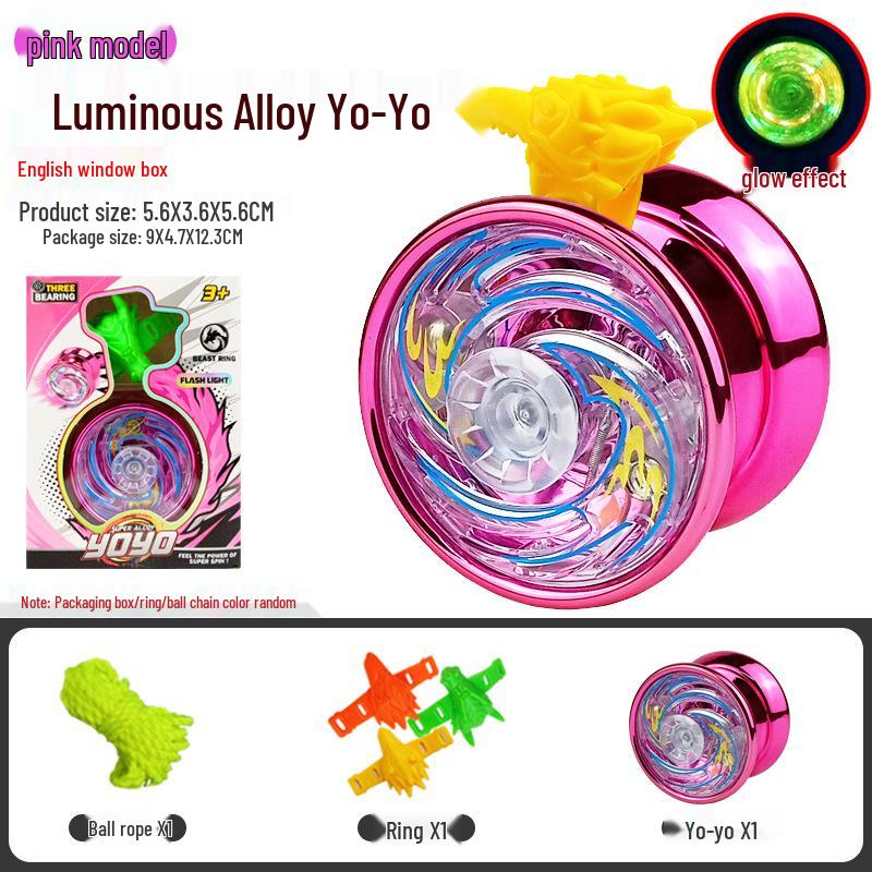 Free Shipping Alloy Yo-Yo: Luminous Competition & Sleep-Supporting Toy for Kids