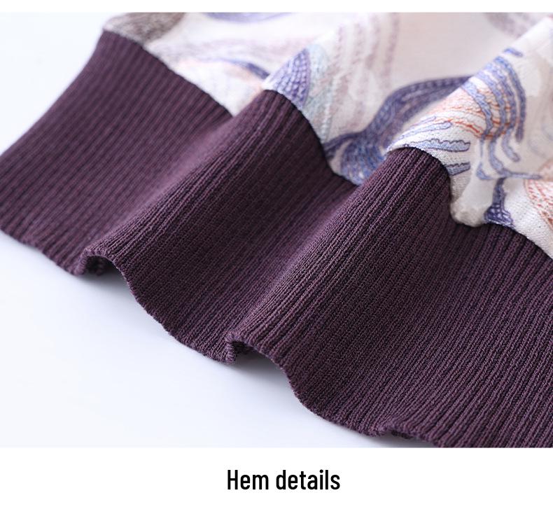 Mother's Short-Sleeve Knitted Base Layer - Chinese Style Round Neck Top for a Youthful Look