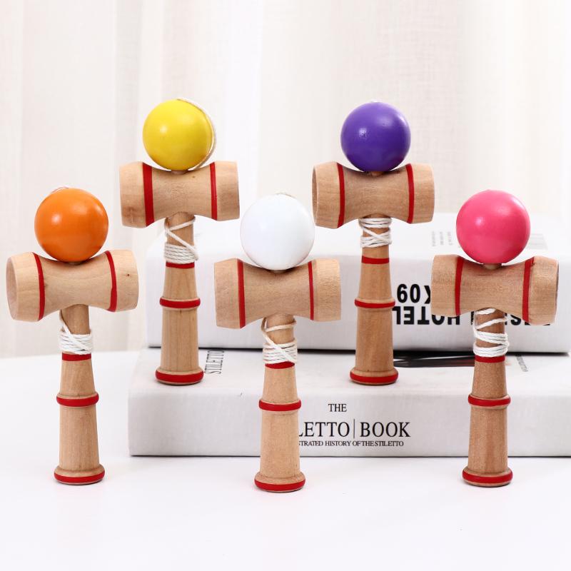 1pc Wooden Kendama Traditional Japanese Skill Toy for Hand Eye Balance Training Party Game Birthday Gift Fun Sport Props TMZ