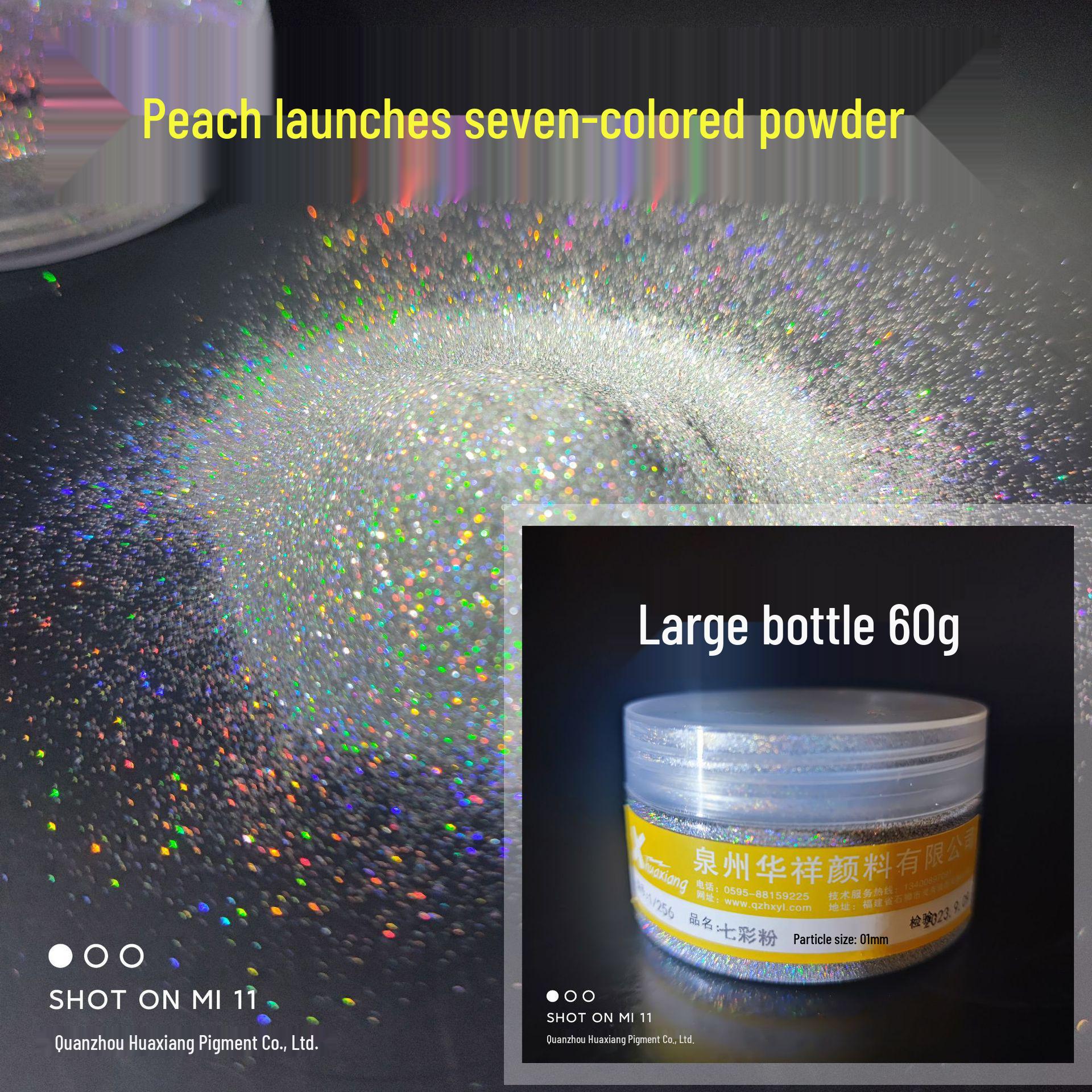 

Сверхмелкий семицветный павлиний глиттер для нейл-арта Small bottle 10g