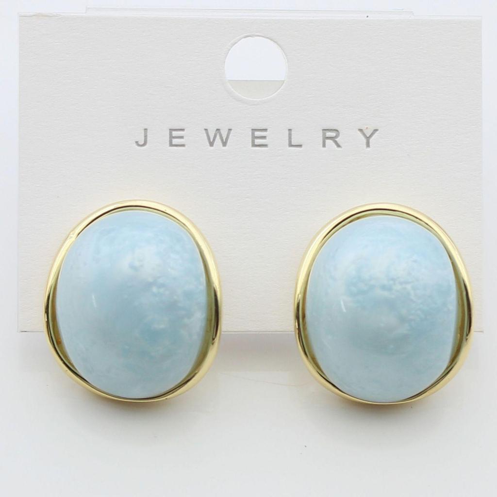 S925 Silver Needle Enamel Candy Color Oval Resin Earrings - Real Gold Color Retention, Hot Selling Jewelry.