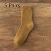 5 Pairs of Thickened and Fleece Warm Loop Socks, Mid-calf Sweat-absorbing and Breathable, Suitable for Both Men and Women, Versatile Towel Socks