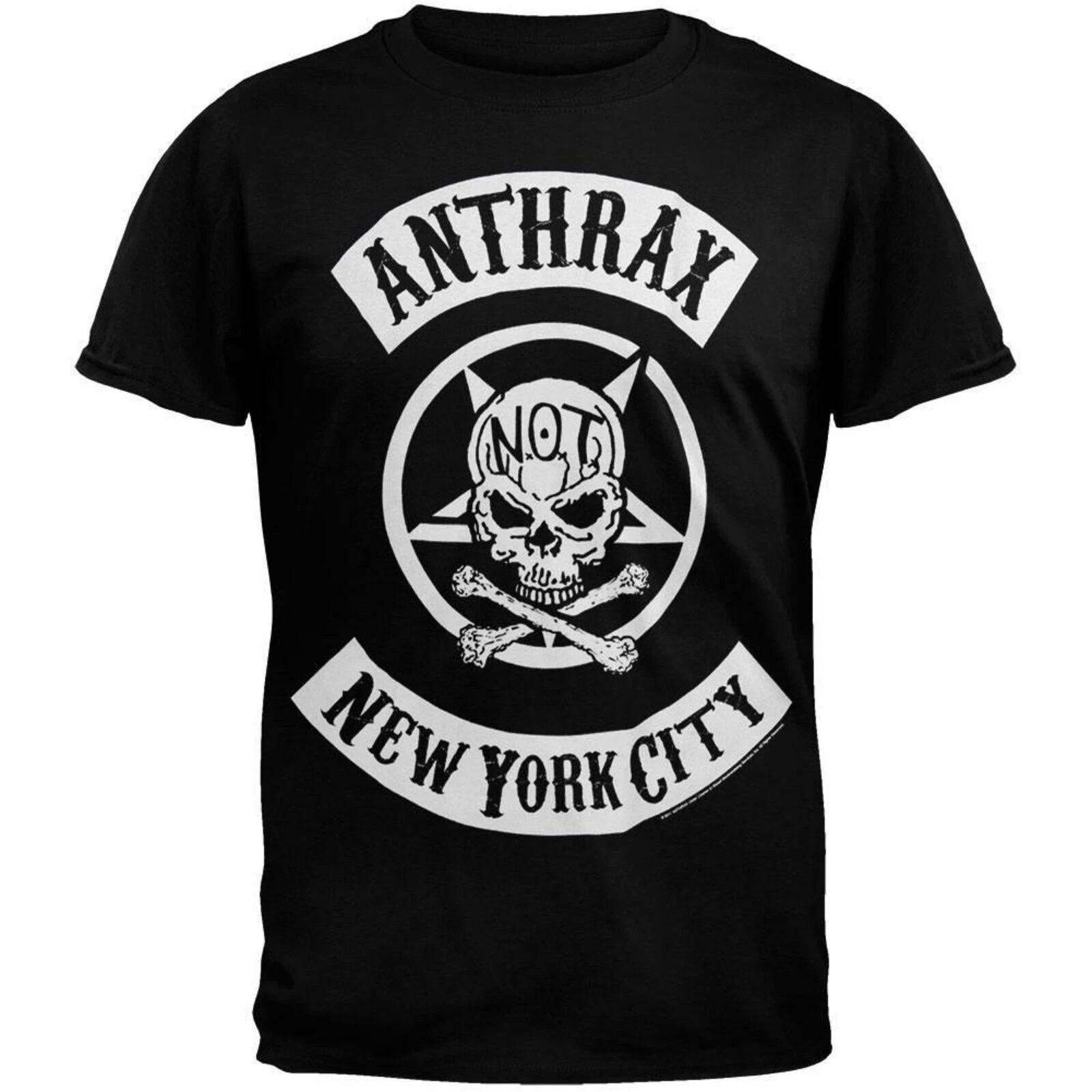ANTHRAX cd lgo New York City BIKER SKULL Official SHIRT SMALL New oop L