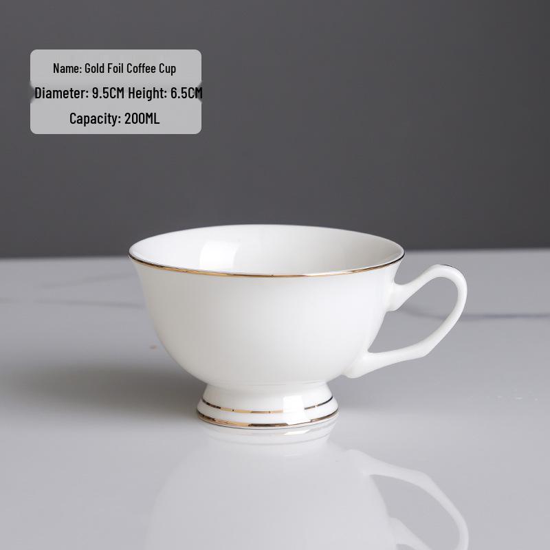 Europejski Luksusowy Zestaw Ceramicznych Filiżanek do Kawy ze Złotym Brzegiem