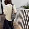nthe Cae "Frost Mountain Tsunye" New Chinese Splicing Temperament Shoulder Bag, Cloth Texture Croissant Bag