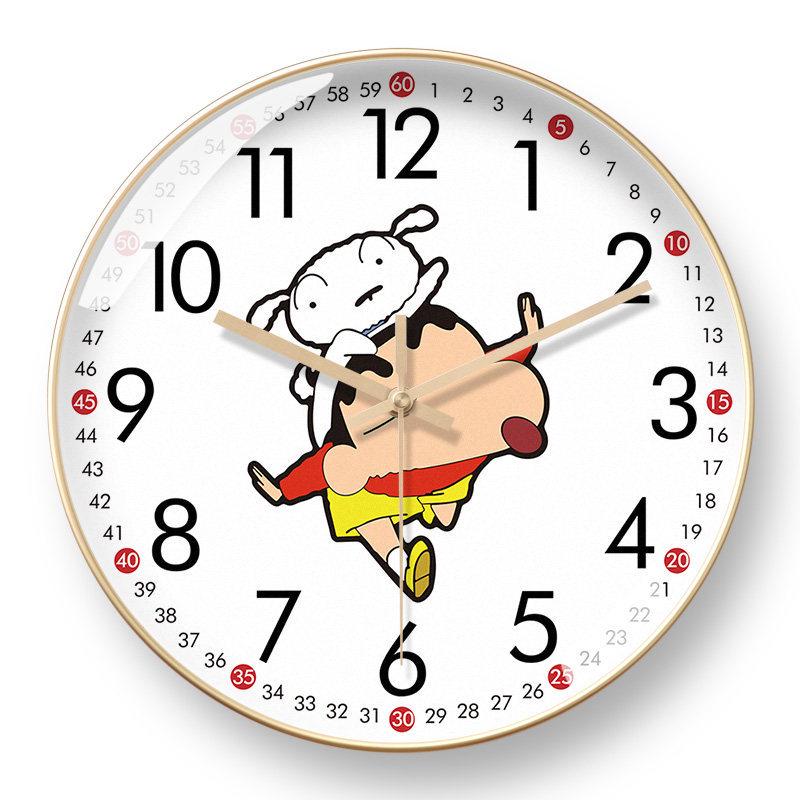 Shin-chan Cartoon Wall Clock: Stylish, Silent, Radio-Controlled for Living Room