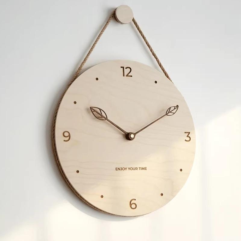 Nordic Wall Clock Wood Interior Living Room Decoration Clocks Modern Silent Accessories Wall Clock Creative Minimalist Clocks