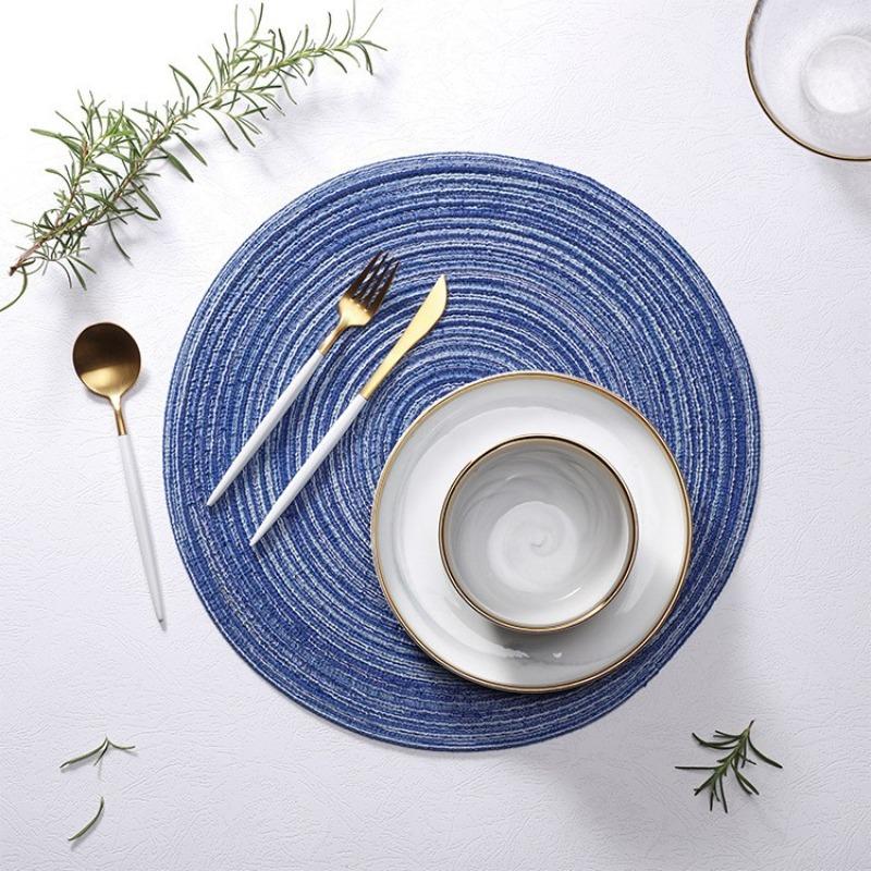 2025 New Woven Circular Anti Slip and Heat-resistant Cotton Yarn Placemat for Household Dining Table Insulation