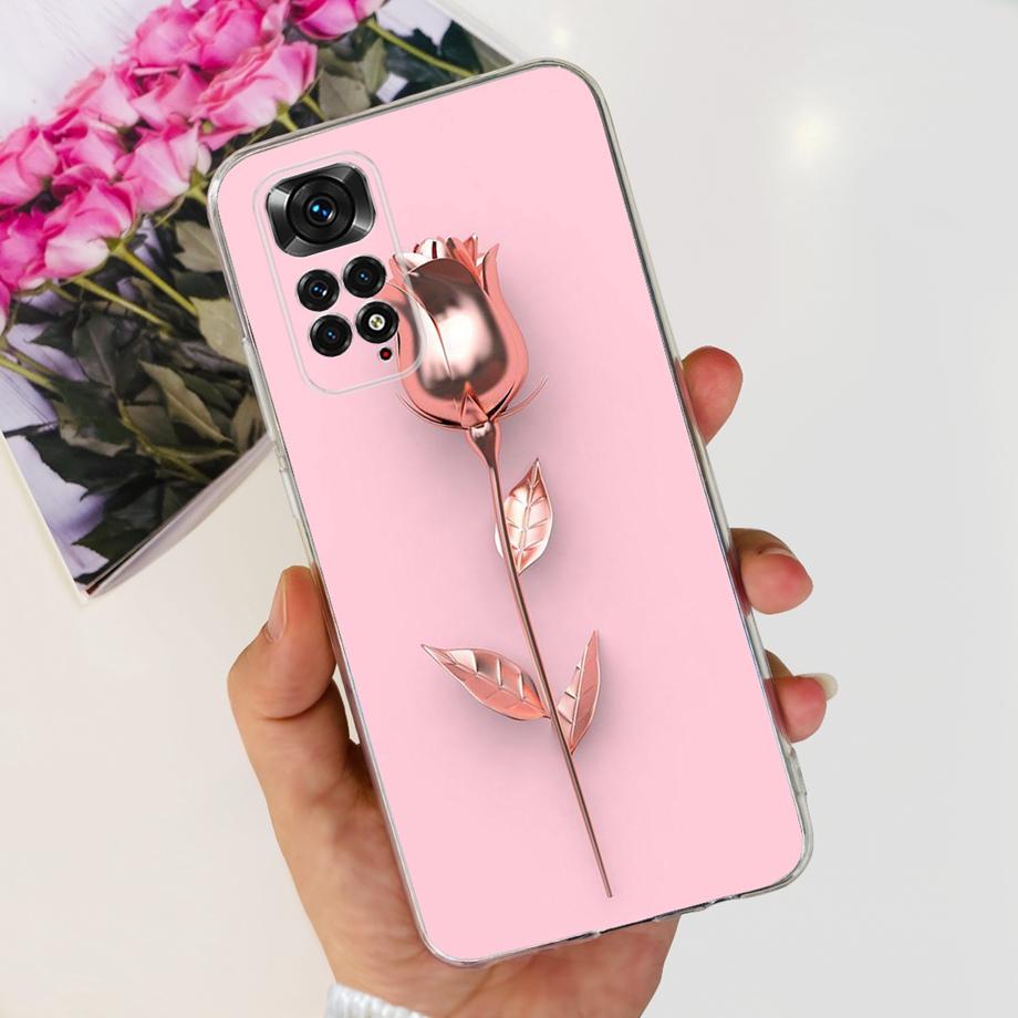 Women Fashion Phone Case For Xiaomi Redmi Note 11 Pro 4G 5G / Redmi Note11 11s 4G Global Luxury Slim Silicone Bumper Coque Soft
