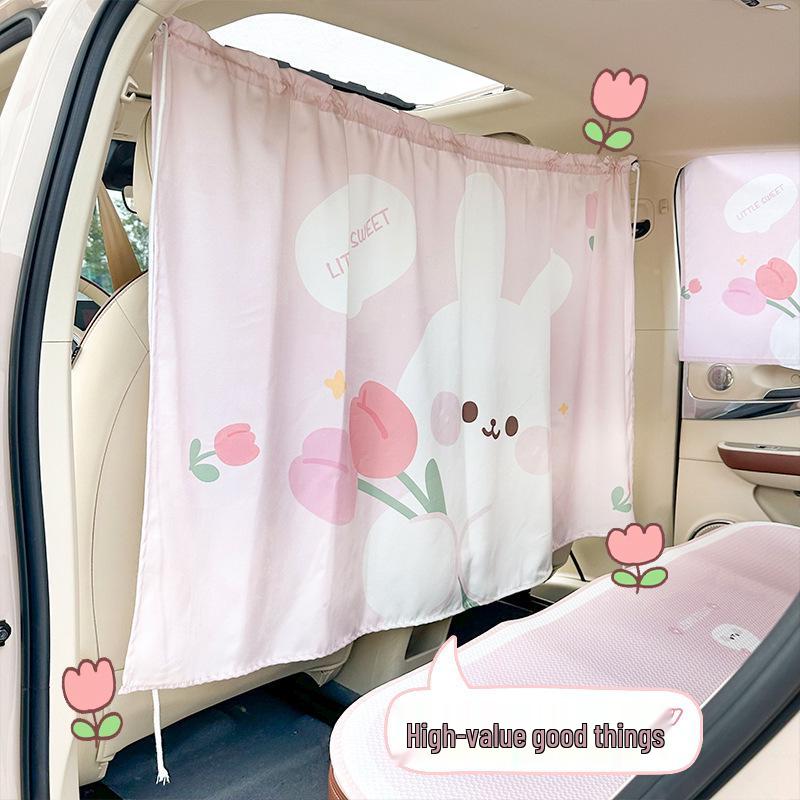 Tulip Bear Car Window Privacy Curtain - Sun Protection & Heat Insulation Shade for Baby