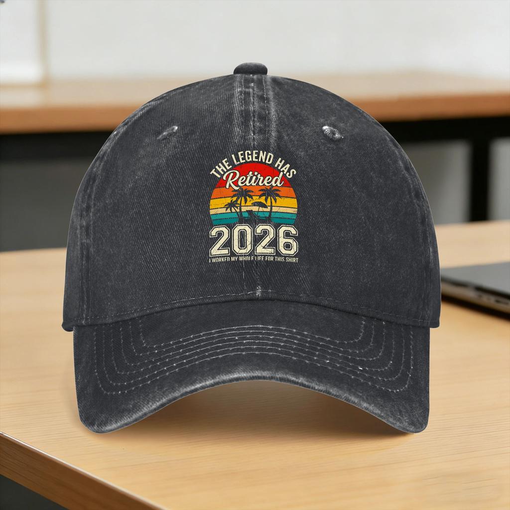 Summer The Legend Has Retired I Worked My Whole Life For This Baseball Cap Sun Sun-Proof Print Washed Trucker Hat