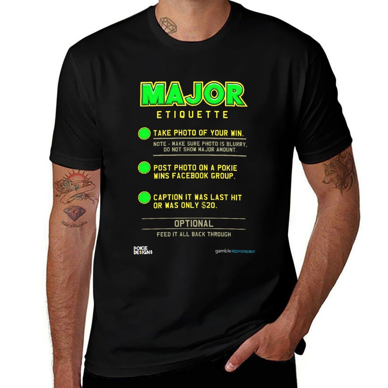 

MAJOR JACKPOT ETIQUETTE Design - Pokie Designs T-Shirt t shirt for man t shirts for man graphic tees T-Shirt 3XL