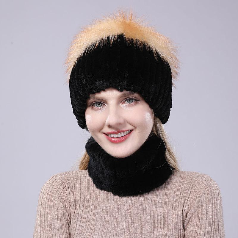 New Women s Bullet Power Neck Cover Flower Hat Winter Versatile Thick Warm Hat Neck