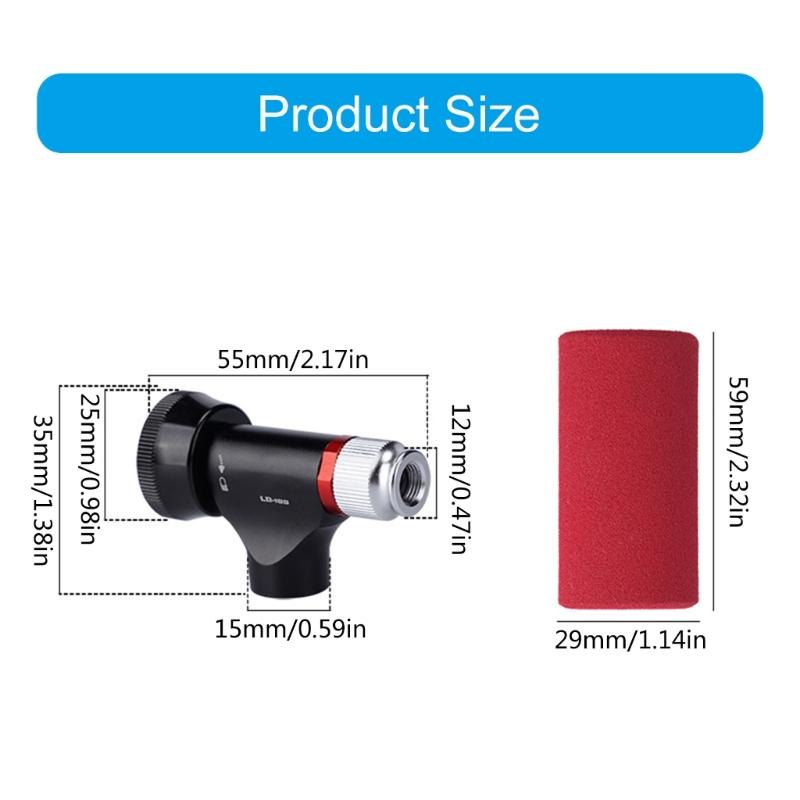 Portable CO2 Inflator Head Road Bike Tire Inflator CO2 Tyre Filler Air Pumps with Pressure Gauge & Insulated Sleeve