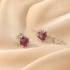 [Crown Stud Earrings with Zircon Light Luxury Fashion Elegant Simple Design Chic Women Jewelry]
