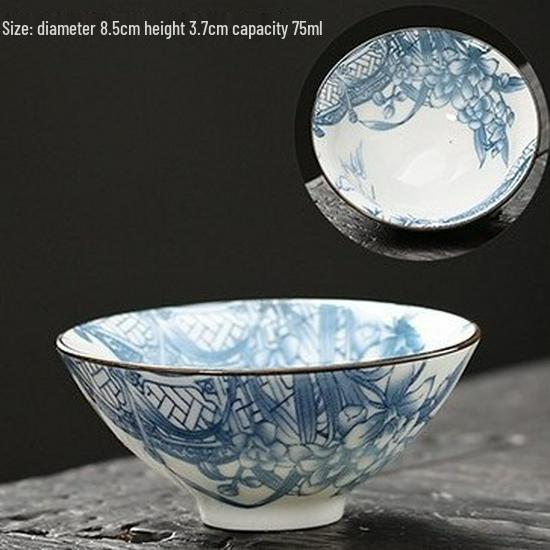 Blau-weiße Douli-Teetasse aus Porzellan für Kung-Fu-Tee