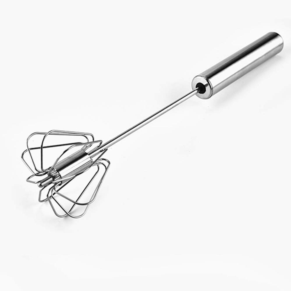 

1pc Semi-automatic Egg Beater Stainless Steel Rotating Cream Egg Mixer Household Manual Egg Beater Baking Tool