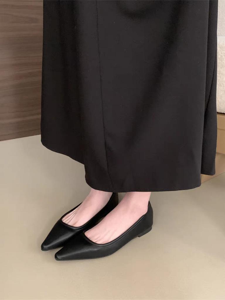 Pointed flat-soled single shoes women's new gentle temperament silver leopard print women's shoes