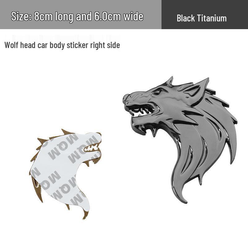 Wolf Head Metal Car Badge: Personalized Sticker & Logo