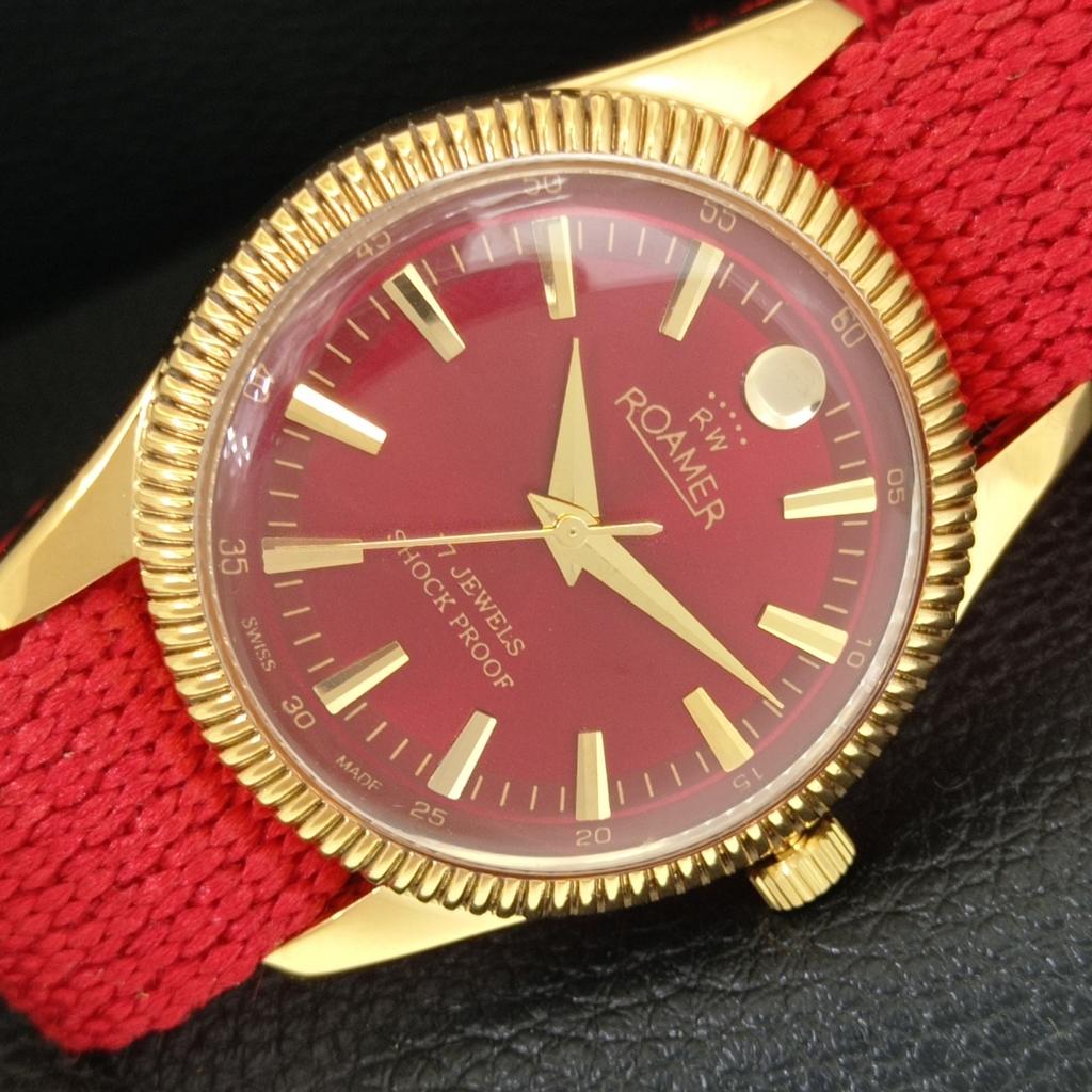 

HAND-WINDING SWISS MENS REFURBISHED VINTAGE RED COLOR DIAL WATCH a707414-1