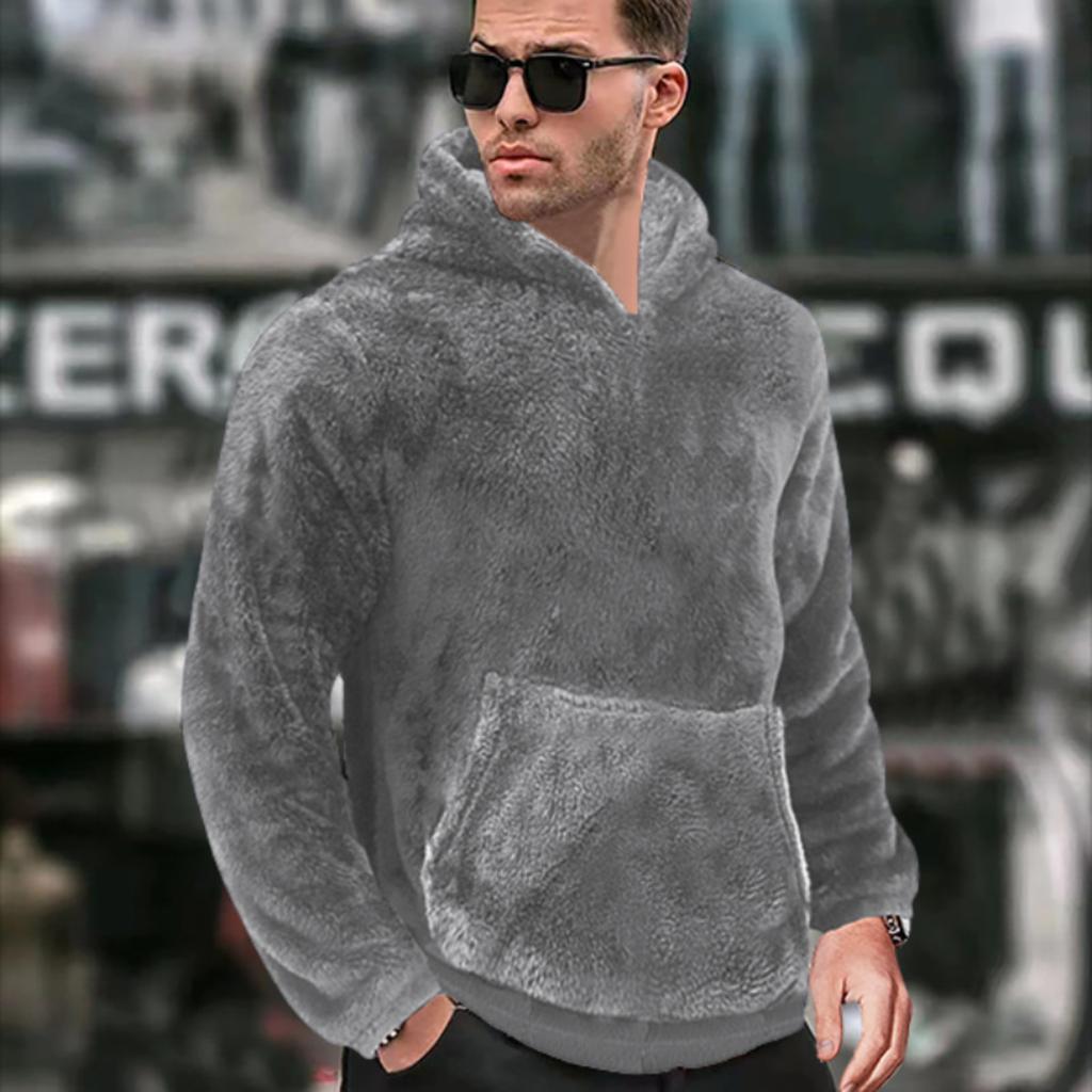Men's Outdoor Casual Sports Dopamine Colorful Double-sided Fleece Long-sleeved Hooded Sweater