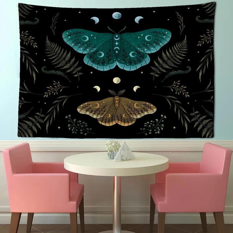 Психоделическая Бабочка Винтажный Гобелен Офис Гостиная Украшение Дома Настенный Гобелен — фото 14