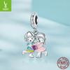 S925 Sterling Silver Boys And Girls Pendant Accessories, Romantic Love Diy Beaded Bracelet Accessories
