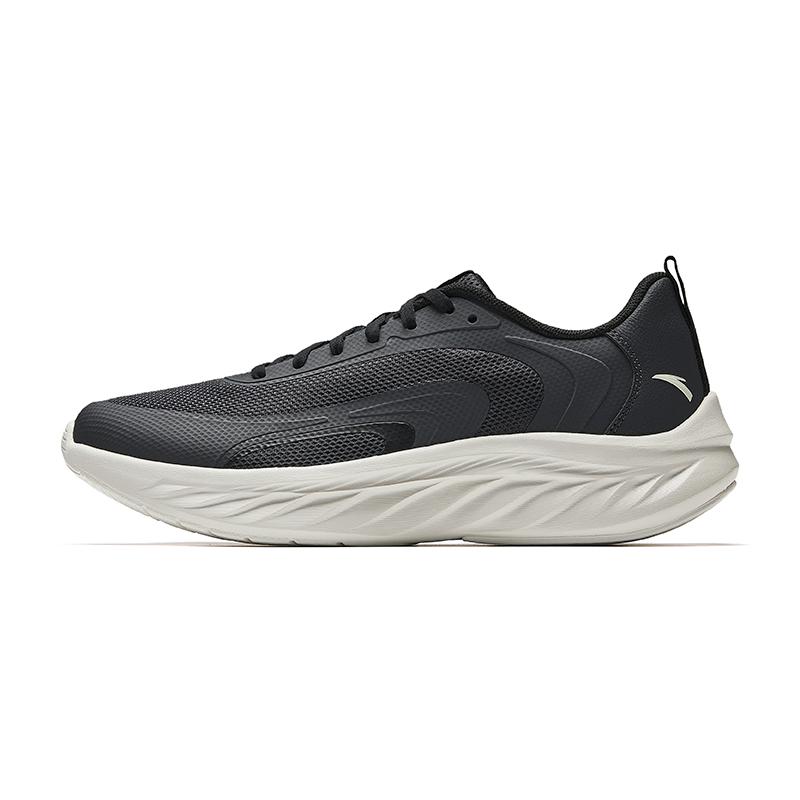 Anta Lingyu 2026 Mens Summer Thick Sole Fabric Synthetic Leather Rubber Low Top Running Shoes Men sneaker Gray Black 912635504-1 40.5