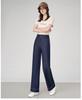 Dark Blue Wash-Free Tencel Wide-Leg Jeans - 2025 Autumn/Winter High-Waisted Casual Straight Leg Trousers