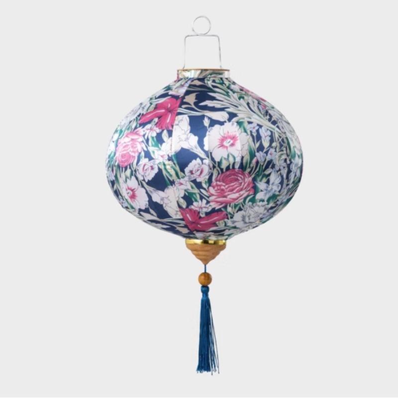 12 Inch Flower Printed Hanging Cloth Lantern Chinese Spring Festival Home Bedroom Decor Wedding Party Outdoor Lantern Ornaments