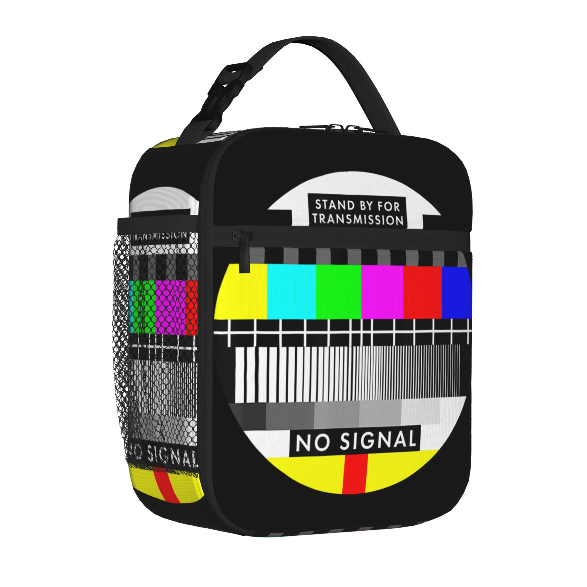 Nostalgia Analog Television No Signal Tote Thermal Cooler Bag Stand By Reusable Insulated Lunch Bags Unique Storage Box School One Size